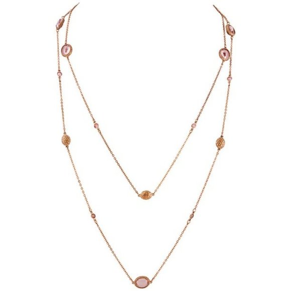 Swarovski Rose Gold Versitile Vermeil Grass Strandage Necklace Brand New in Box - Picture 1 of 5